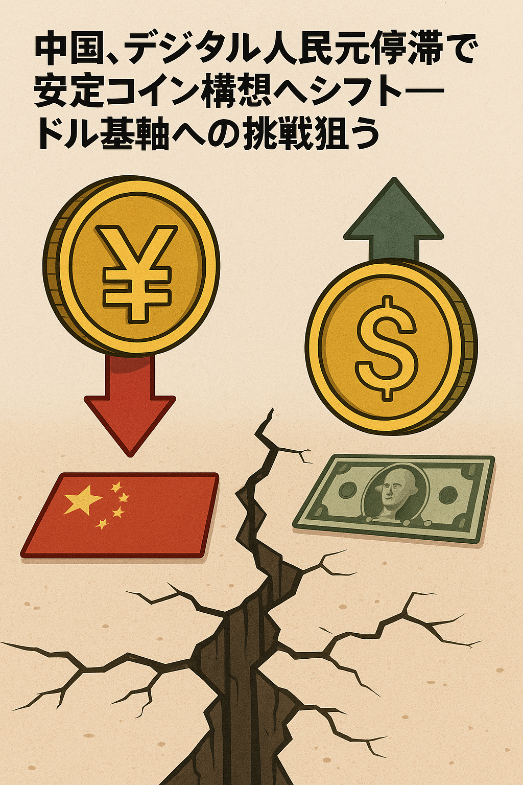 中国、デジタル人民元停滞で安定コイン構想へシフト──ドル基軸への挑戦狙う コンテンツ開始