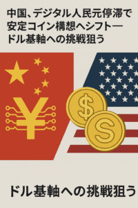 中国、デジタル人民元停滞で安定コイン構想へシフト──ドル基軸への挑戦狙う