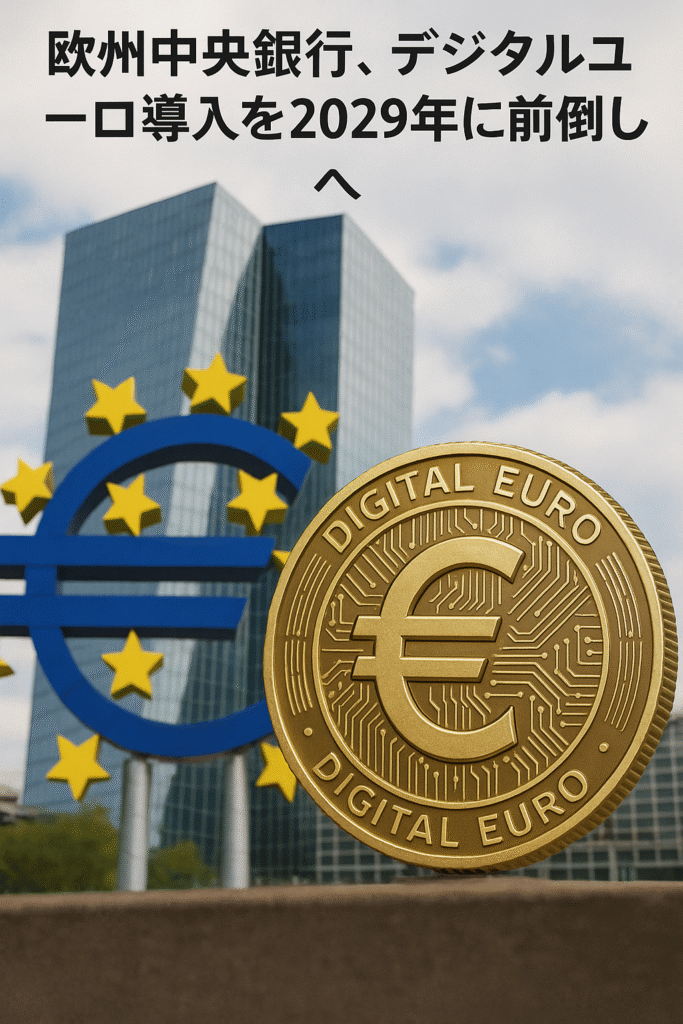 💶 欧州中央銀行、デジタルユーロ導入を2029年に前倒しへ