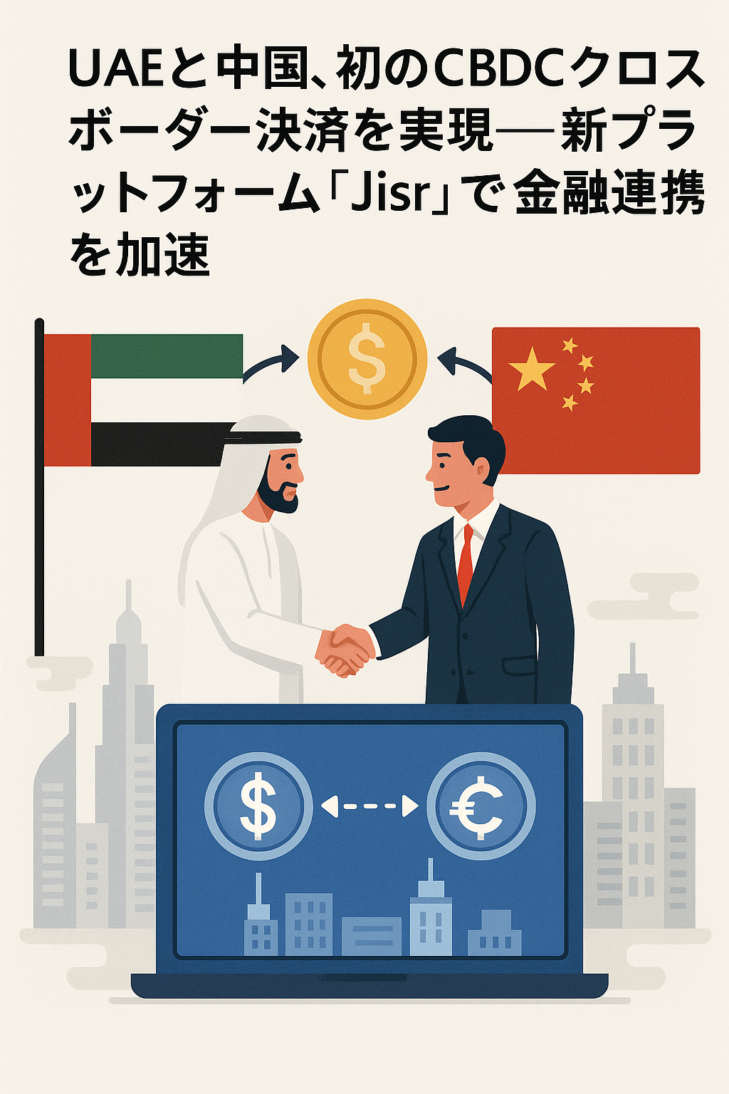 UAEと中国、初のCBDCクロスボーダー決済を実現──新プラットフォーム「Jisr」で金融連携を加速