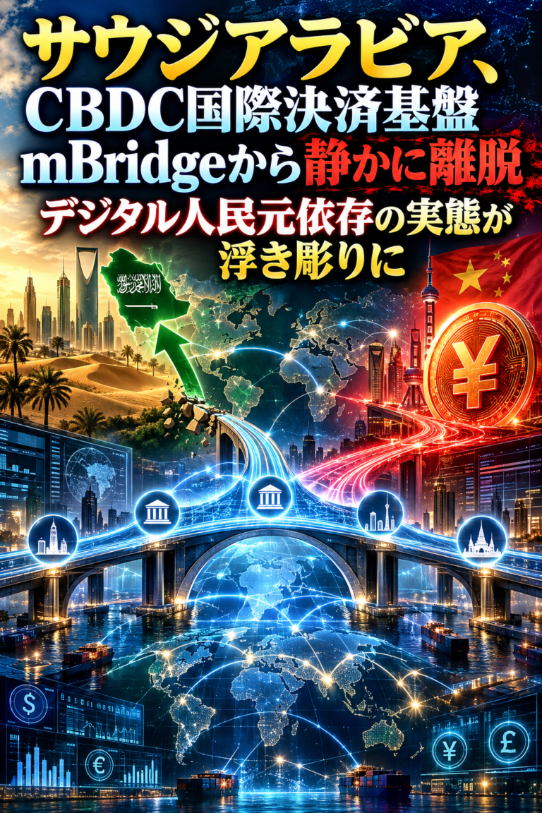 サウジアラビア、CBDC国際決済基盤mBridgeから静かに離脱 デジタル人民元依存の実態が浮き彫りに